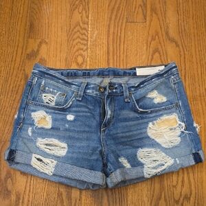 rag & bone Blue Vintage Distressed Jean Shorts